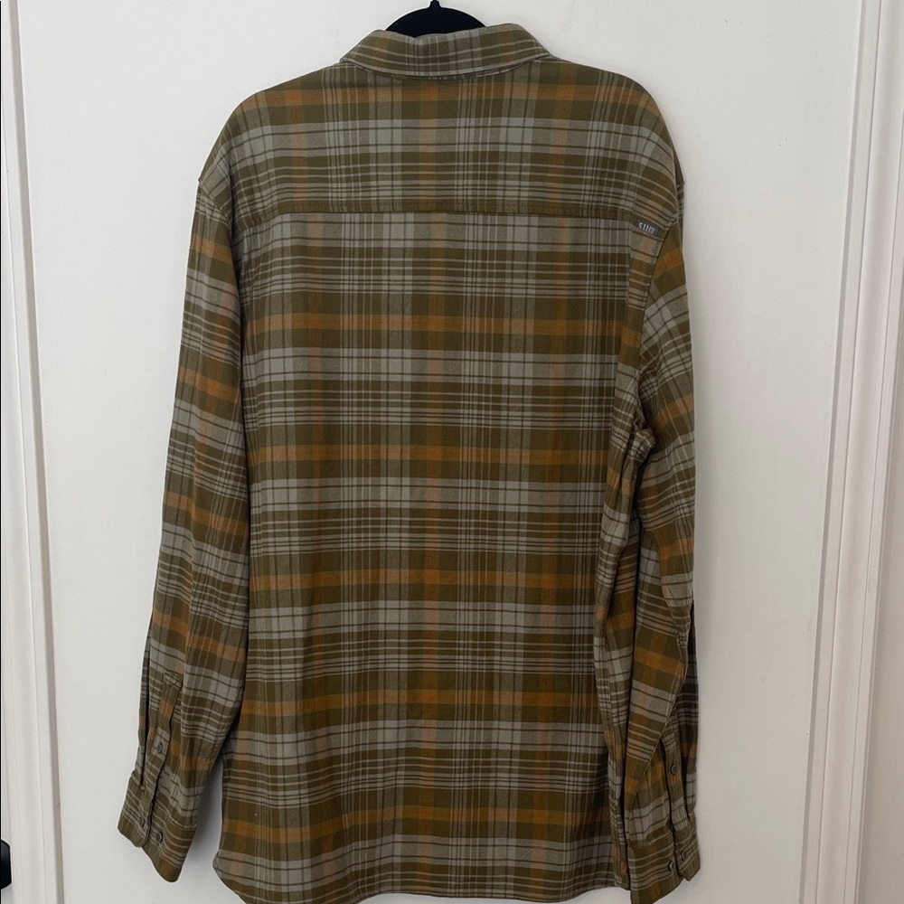 5.11 Tactical Men’s 2XL Green Plaid Rapid Entry Lester Heavy Weight Flannel - Picture 8 of 13